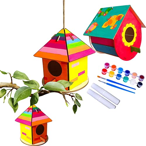 Vogelhaus-Set zum Basteln | Handwerk, hängende Ornamente, Nistkästen, Spielzeug – 2 Sets frühes Lernspielzeug Vogelhaus-Set zum Basteln | Handwerk, hängende Ornamente, Nistkästen, Spielzeug – 2 Sets frühes Lernspielzeug von ycezw