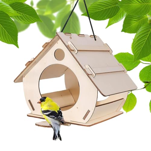 Vogelmacher aus Vogelholz | Birdfeeder zum Aufhängen im Freien mit einfacher Befüllfunktion | Holzfutterstation mit großer Kapazität für Wildvögel Vogelmacher aus Vogelholz | Birdfeeder zum Aufhängen im Freien mit einfacher Befüllfunktion | Holzfutterstation mit großer Kapazität für Wildvögel von ycezw