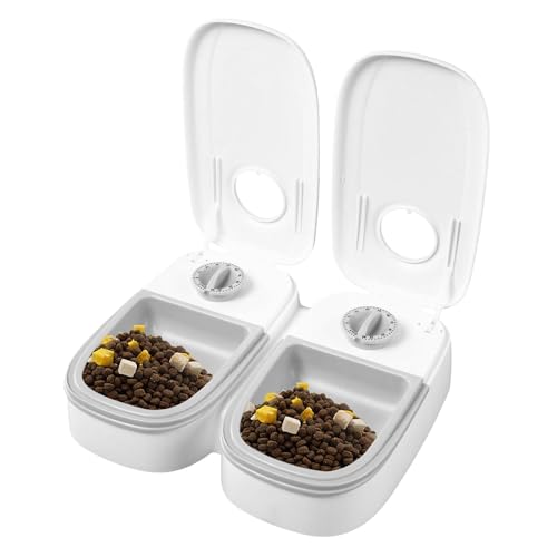 ycezw Automatischer Futterspender für Katzen | Katze Auto Feeder Dog Feeder - Timed Cat Feeder Pet Food Dispenser Auto Dog Feeder Batteriebetriebenes Trockennassfutter von ycezw