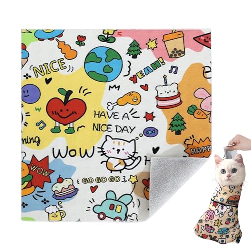 ycezw Badetasche für Katzen, Umschlagtasche für Tiere | Starke selbstklebende Fellpflegesack, beruhigend, bequem für eine sichere Handhabung von Haustieren, von ycezw