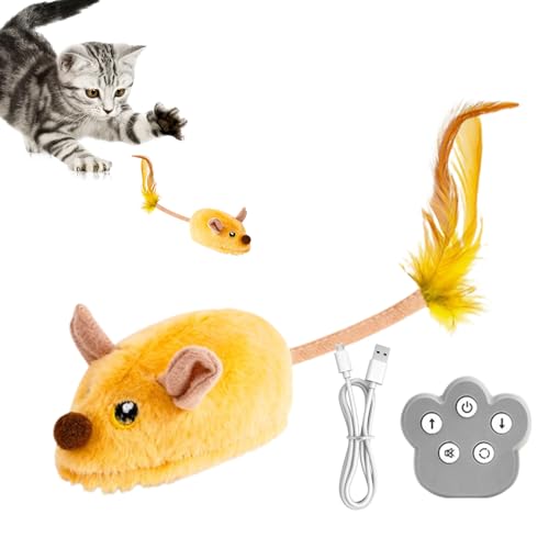 ycezw Elektronische Katzenspielzeug - Automatische Elektronische Elektronische Maus, Realistischer Plüsch Mit Licht Und Klang, Wiederaufladbare Fernbedienung Innenspiele Für Alle Tiere ycezw Elektronische Katzenspielzeug - Automatische Elektronische Elektronische Maus, Realistischer Plüsch Mit Licht Und Klang, Wiederaufladbare Fernbedienung Innenspiele Für Alle Tiere von ycezw