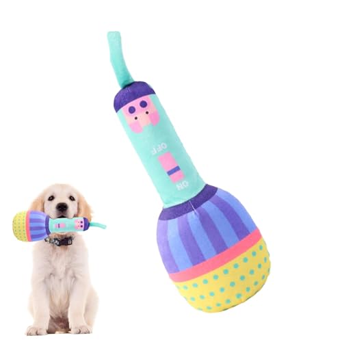 ycezw Hunde-Kauspielzeug, Kau-Plüschspielzeug mit Mikrofon-Form-Sound, niedliches Welpen-S-Kauspielzeug für drinnen und draußen, Flexibles Haustierspielzeug zum Zähneputzen und Entspannen ycezw Hunde-Kauspielzeug, Kau-Plüschspielzeug mit Mikrofon-Form-Sound, niedliches Welpen-S-Kauspielzeug für drinnen und draußen, Flexibles Haustierspielzeug zum Zähneputzen und Entspannen von ycezw