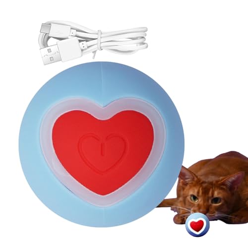 ycezw Hundespielzeug mit Ball, vibrierender Hundeball | automatische Kugellagerkugel im Herzstil – Spielzeug für Haustiere, USB, für kleine mittelgroße Welpen von ycezw