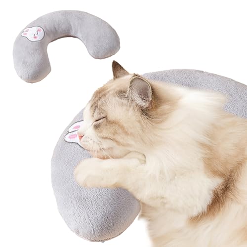 ycezw Katzen-Nackenkissen – Flexibles, weiches Cartoon-Haustierkissen | bequemes, leichtes Plüschkissen mit eng anliegender Passform, beruhigendes Nickerchenspielzeug für Katzen zum Schlafen und von ycezw