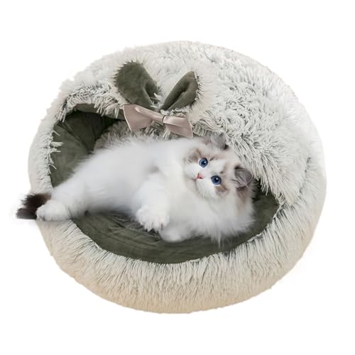 ycezw Katzenhöhle,Überdachtes Katzen Nest Hundebett Klein | Warmer Schlafsack Und Nest Für Winter Kleine Hunde Und Kätzchen,Für Innen Außen Balkon Schlafzimmer Wohnzimmer Wohnung von ycezw