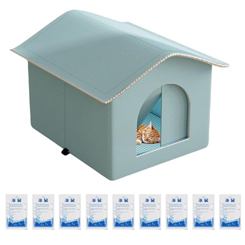 ycezw Kühlhaus für Katzen, Kühlnest geschlossen, Kühlnest für Kätzchen, Erfrischungszubehör für Haustiere, komfortables Kätzchenhaus für kleine, mittelgroße und mittelgroße Katzen ycezw Kühlhaus für Katzen, Kühlnest geschlossen, Kühlnest für Kätzchen, Erfrischungszubehör für Haustiere, komfortables Kätzchenhaus für kleine, mittelgroße und mittelgroße Katzen von ycezw