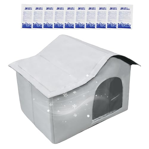 ycezw Kühlhaus für den Außenbereich, isoliertes Outdoor-Haus für den Sommer, faltbar, mit Eisbeuteln, für , Camping, Haustiere, Hunde von ycezw