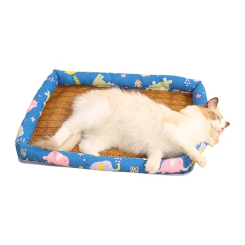 ycezw Kühlmatte für Haustiere, Rattan-Kühlbett für Katzen, faltbar, wasserdicht, atmungsaktive Rattanmatte für Katzen, Betten und ycezw Kühlmatte für Haustiere, Rattan-Kühlbett für Katzen, faltbar, wasserdicht, atmungsaktive Rattanmatte für Katzen, Betten und von ycezw