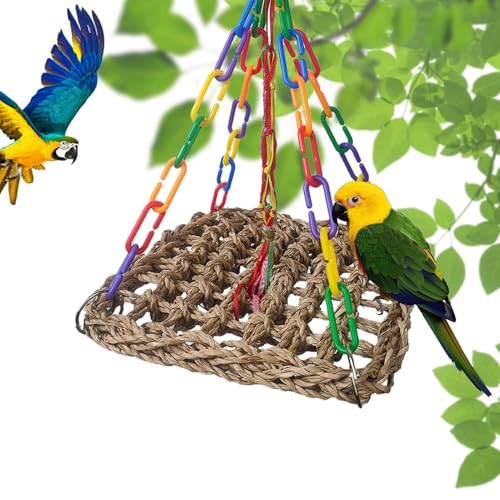 ycezw Papageien-Hängematte | Vogelschaukel aus Seegras – Vogelkauspielzeug für Lovebird, Sittich, Wellensittich, Sittiche, Sittiche, Nymphensittiche, kleine Vögel, Vogelkäfigzubehör ycezw Papageien-Hängematte | Vogelschaukel aus Seegras – Vogelkauspielzeug für Lovebird, Sittich, Wellensittich, Sittiche, Sittiche, Nymphensittiche, kleine Vögel, Vogelkäfigzubehör von ycezw