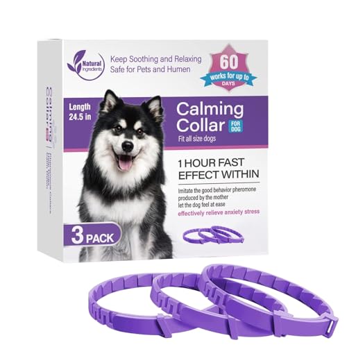 ycezw Pheromon-Halsband für Hunde, Pheromonhalsbänder für Hunde | Halsbänder für Haustiere, 3 Stück zum Entspannen – lindert schlechtes Verhalten, hält 60 von ycezw