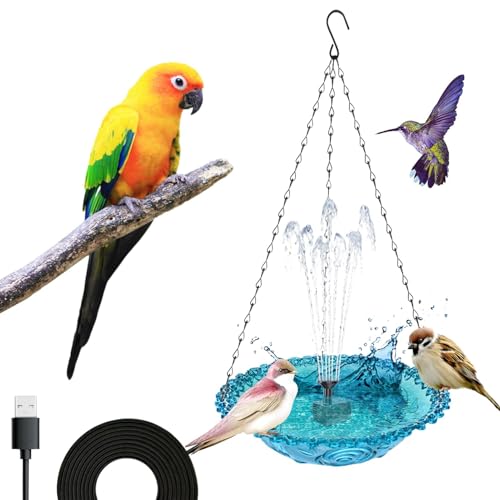 ycezw Vogeltränke für den Außenbereich – große Vogeltränke, Kolibri-Futterschale | Vogelbad-Tablett mit USB-Ladefunktion und Brunnenpumpe für den Garten von ycezw