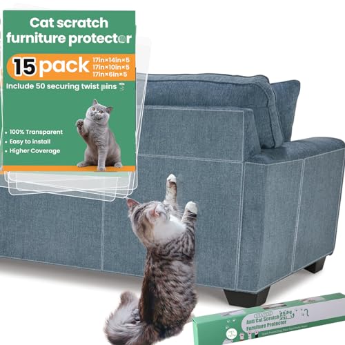 yeatem Dicker Anti-Kratz-Möbelschutz, einseitig, klebrig, Couch-Eckenschutz für Katzen, erweiterte Größe, schützt mehr Möbel, Katzenabwehrband, 15 Stück yeatem Dicker Anti-Kratz-Möbelschutz, einseitig, klebrig, Couch-Eckenschutz für Katzen, erweiterte Größe, schützt mehr Möbel, Katzenabwehrband, 15 Stück von yeatem