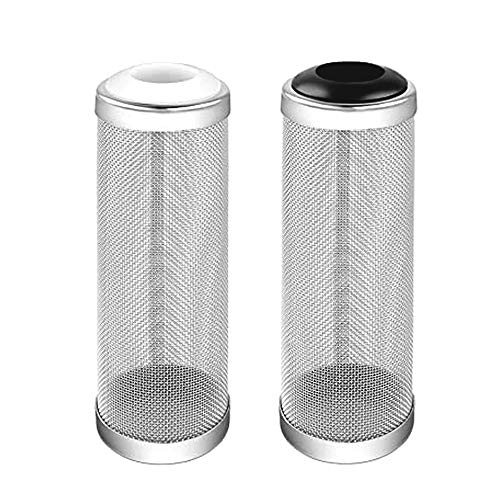 yeemeen Aquarium Filter Guard 2PCS 16mm Edelstahlfilter, Aquarium Mesh Net Filter Schutz Edelstahl Einlass Schutzhülle Aquarium Filter Einlass Düse Filternetz Hülse (Weiß und schwarz) von yeemeen