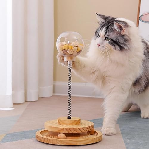 yeemeen Bogoro Interaktives Katzenspielzeug aus Holz Roller,Kitten Spielzeug Interaktiven,Spielzeug Katzen Selbstbeschäftigung,Katzenspielzeug aus Holz Roller für Kleine Bis Mittelgroße Katzen von yeemeen