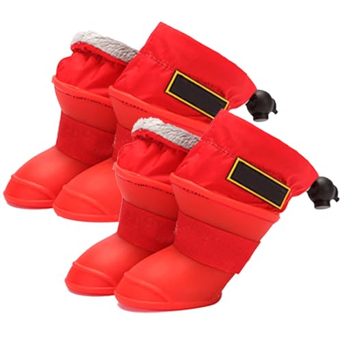 4 warme Silikon-Welpenschuhe: wasserdichte Haustierpfotenschutz für den Außenbereich bei kleinen, mittelgroßen, großen Hunden – rutschfeste Regenstiefel 4 warme Silikon-Welpenschuhe: wasserdichte Haustierpfotenschutz für den Außenbereich bei kleinen, mittelgroßen, großen Hunden – rutschfeste Regenstiefel von yeeplant