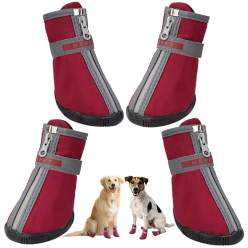 Atmungsaktiv, rutschfest, wasserdicht, verstellbar, 4 Stück, weiche Hundeschuhe, Sneaker, Pfotenschutzzubehör für Hunde Atmungsaktiv, rutschfest, wasserdicht, verstellbar, 4 Stück, weiche Hundeschuhe, Sneaker, Pfotenschutzzubehör für Hunde von yeeplant