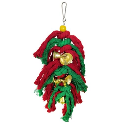 Baumwollseil Glocke Schaukel für Haustiere, Papageienkäfig, Spielzeug mit buntem Rattan, Kauspielzeug, Sitzstange, Vogel Baumwollseil Glocke Schaukel für Haustiere, Papageienkäfig, Spielzeug mit buntem Rattan, Kauspielzeug, Sitzstange, Vogel von yeeplant