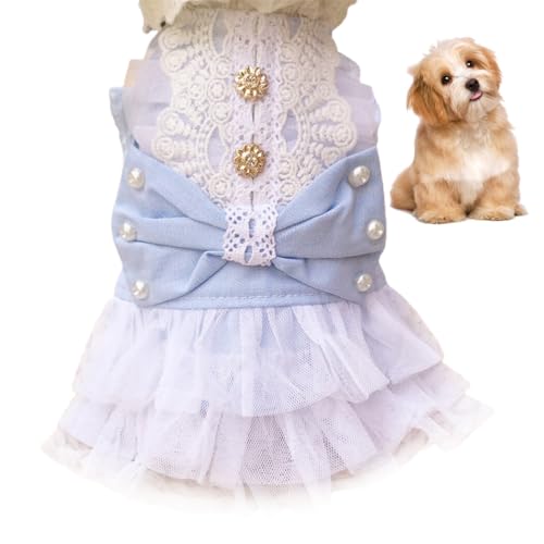 Dekoratives, elegantes Spitzen-Netzkleid, weiches Denim-Kleid, Bekleidung, Outfit, Urlaub, Prinzessin, Welpen, Outdoor, Zuhause, Innenkleid, Schleife, Hund Dekoratives, elegantes Spitzen-Netzkleid, weiches Denim-Kleid, Bekleidung, Outfit, Urlaub, Prinzessin, Welpen, Outdoor, Zuhause, Innenkleid, Schleife, Hund von yeeplant