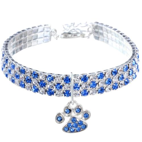 Dekoratives Hundehalsband aus Kunstkristall – niedliches verstellbares Welpenhalsband mit Pfoten-Anhänger für Katzen und Hunde, perfekt für Partys im Freien und Heimdekoration Dekoratives Hundehalsband aus Kunstkristall – niedliches verstellbares Welpenhalsband mit Pfoten-Anhänger für Katzen und Hunde, perfekt für Partys im Freien und Heimdekoration von yeeplant