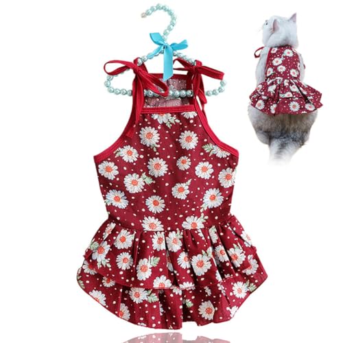 Dekoratives Katzenkleid mit Blumenmuster aus Baumwolle: elegantes, atmungsaktives Haustier-Party-Outfit mit weicher Bekleidung für Haustiere, ideale Hundekleidung, Dekoration, 100 Dekoratives Katzenkleid mit Blumenmuster aus Baumwolle: elegantes, atmungsaktives Haustier-Party-Outfit mit weicher Bekleidung für Haustiere, ideale Hundekleidung, Dekoration, 100 von yeeplant