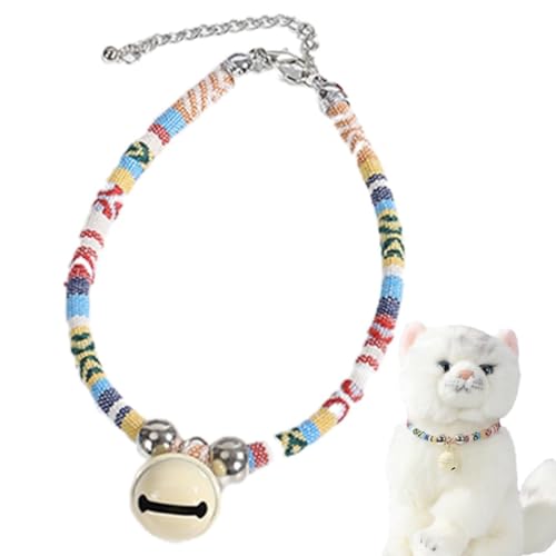Entzückendes geflochtenes Vintage-Haustierhalsband: einfaches, verstellbares, weiches Umhängeband für Hunde mit dekorativer Glocke Entzückendes geflochtenes Vintage-Haustierhalsband: einfaches, verstellbares, weiches Umhängeband für Hunde mit dekorativer Glocke von yeeplant