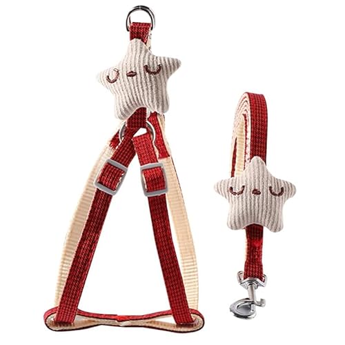 Fashion Star Decor Haustiergeschirr mit verstellbarer, ausbruchsicherer Nylon-Leine, Set für Welpentraining Fashion Star Decor Haustiergeschirr mit verstellbarer, ausbruchsicherer Nylon-Leine, Set für Welpentraining von yeeplant