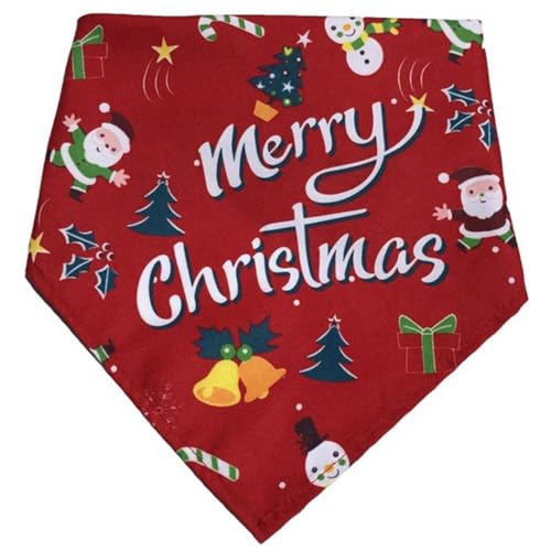 Festlich leicht bedrucktes verstellbares Dreieckstuch für Weihnachten, Haustier-Katzenhalsband von yeeplant
