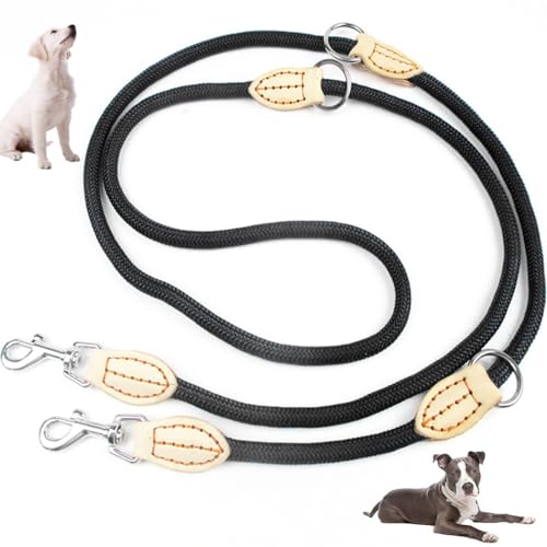 Flexible Doppel-Hundeleine zum Spazierengehen, verstellbare Länge mit ausbruchsicherem Design, professionelle Hand-Leine für Welpen Flexible Doppel-Hundeleine zum Spazierengehen, verstellbare Länge mit ausbruchsicherem Design, professionelle Hand-Leine für Welpen von yeeplant