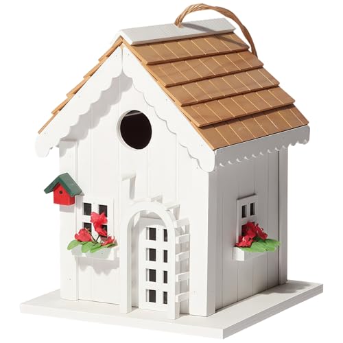Gartendekoration Vogelhaus für den Außenbereich, Nest Vogel mit Design Blumen Holz, Display Standalone oder vielseitig hängend, für Innenhöfe, Gastfamilien und Terrassen toll Gartendekoration Vogelhaus für den Außenbereich, Nest Vogel mit Design Blumen Holz, Display Standalone oder vielseitig hängend, für Innenhöfe, Gastfamilien und Terrassen toll von yeeplant