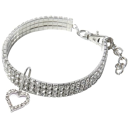 Glänzendes niedliches verstellbares Katzen- und Hundehalsband mit Herz-Strass-Dekor für kleine Haustiere Glänzendes niedliches verstellbares Katzen- und Hundehalsband mit Herz-Strass-Dekor für kleine Haustiere von yeeplant