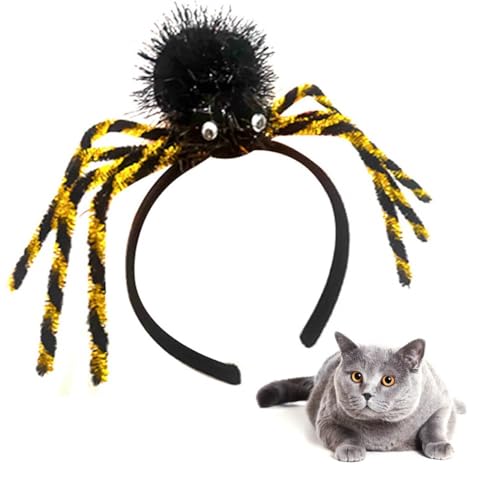 Gruselige Spinnen-Verzierung, rutschfest, für Katzen und Hunde, Maskerade, Halloween, Kopfbedeckung, Spaß von yeeplant
