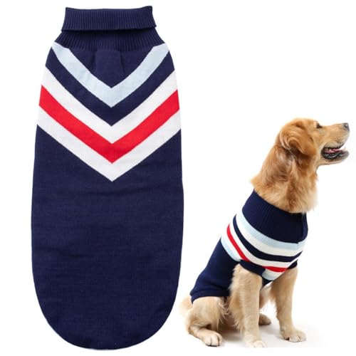 Haustier-Pullover, Weste, gestreift, Thermo-Strick, weich, groß, mittelgroß, für Welpen, Winterbekleidung, Hundepullover Haustier-Pullover, Weste, gestreift, Thermo-Strick, weich, groß, mittelgroß, für Welpen, Winterbekleidung, Hundepullover von yeeplant
