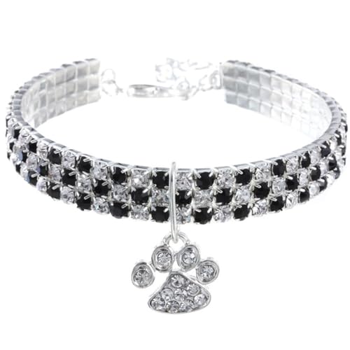 Haustierhalsband mit Pfotenpfote, dekorativ, verstellbar, niedlich, schlichter Kunstkristall, Outdoor, Zuhause, Party, Katze, Welpe Haustierhalsband mit Pfotenpfote, dekorativ, verstellbar, niedlich, schlichter Kunstkristall, Outdoor, Zuhause, Party, Katze, Welpe von yeeplant