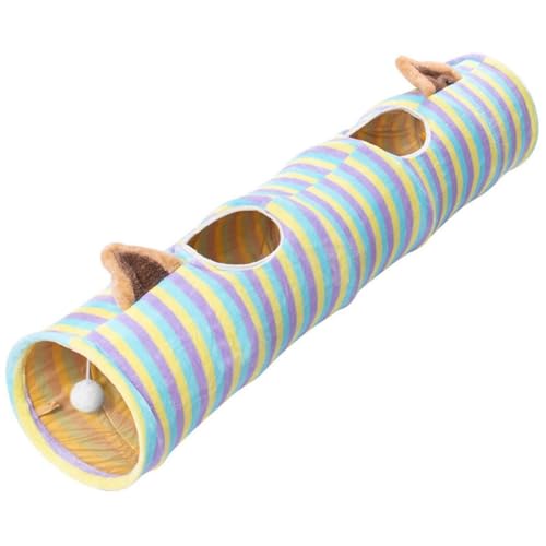 Home Portable Lightweight Foldable Crinkle Interactive Toy Tube Tunnel Cat with Ball: Soft, Portable, Lightweight, Collapsible for Chasing von yeeplant