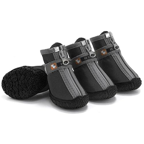 Hundeschuhe, atmungsaktiv, weich, rutschfest, wasserdicht, Pfoten-Welpenstiefel, 4 Stück Hundeschuhe, atmungsaktiv, weich, rutschfest, wasserdicht, Pfoten-Welpenstiefel, 4 Stück von yeeplant