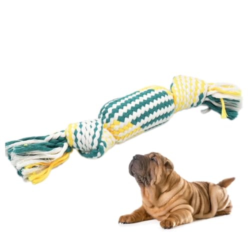 Hundespielzeug zum Zahnen mit Seil, robust, interaktives Baumwollspielzeug für Hunde Hundespielzeug zum Zahnen mit Seil, robust, interaktives Baumwollspielzeug für Hunde von yeeplant