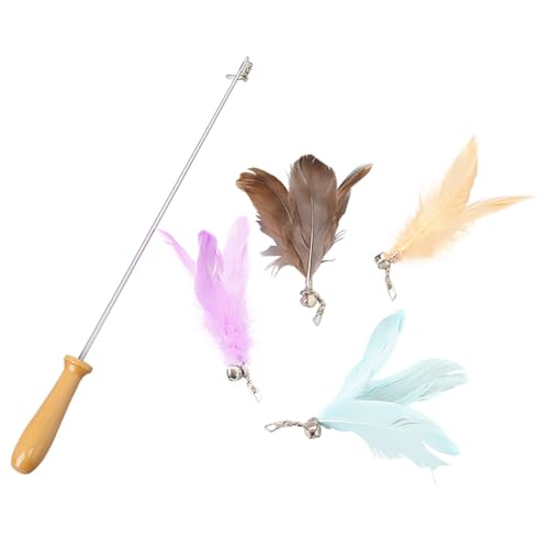 Indoor Play Toy for Cats, Adjustable Feather Wand with Durable Soft Teaser, Kitten Activity Toy with Replacement Feathers Indoor Play Toy for Cats, Adjustable Feather Wand with Durable Soft Teaser, Kitten Activity Toy with Replacement Feathers von yeeplant