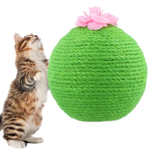 Interaktiver Sisalball zum Kratzen und Spielen, robustes Haustierspielzeug für Kätzchen und Katzen, natürliches Indoor-Kratzzeug für Katzen Aktivitäten und Training von yeeplant