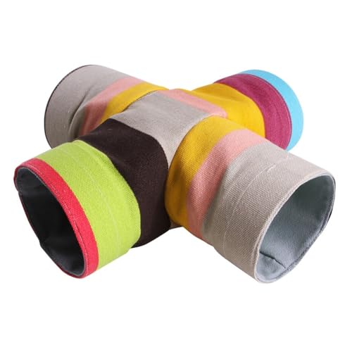Interaktives Hamster-Tunnel-Spielzeug, faltbares und leichtes Segeltuch, Versteck in Regenbogenfarben von yeeplant