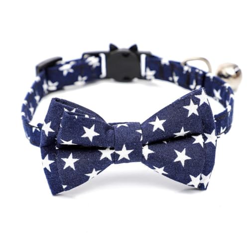 Katzenhalsband aus Baumwolle, leicht, verstellbar, mit Glöckchen, abnehmbarer Stoff, abnehmbares Halsband für Haustiere Katzenhalsband aus Baumwolle, leicht, verstellbar, mit Glöckchen, abnehmbarer Stoff, abnehmbares Halsband für Haustiere von yeeplant