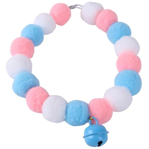 Kostüm-Zubehör für Katzen, Pompon, Welpenhalsband, einfach, bezaubernd, weich: tragbares, niedliches, elastisches Glöckchenhalsband mit einfachem Haustier von yeeplant