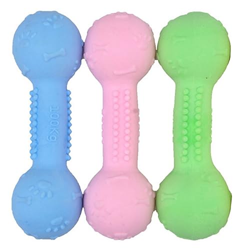 Langhantelform, rutschfestes Zahnspielzeug für Hunde, robust, interaktiv und unterhaltsam, 3 Stück Gummi-Kauspielzeug für das Training von yeeplant