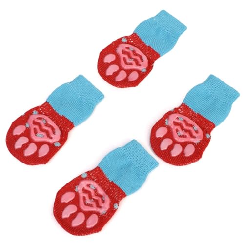 Niedliche Thermosocken für Haustiere: 4 Stück dekorative atmungsaktive und rutschfeste Hundepfotenschutz mit Mustern Niedliche Thermosocken für Haustiere: 4 Stück dekorative atmungsaktive und rutschfeste Hundepfotenschutz mit Mustern von yeeplant