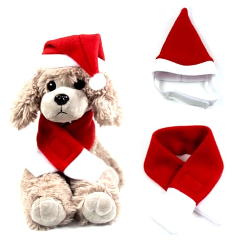 Niedliche Weihnachtsmannmütze und Schal, Kostüm für Haustiere, verstellbares Weihnachts-Cosplay-Outfit, Festival-Katzenbekleidung Niedliche Weihnachtsmannmütze und Schal, Kostüm für Haustiere, verstellbares Weihnachts-Cosplay-Outfit, Festival-Katzenbekleidung von yeeplant