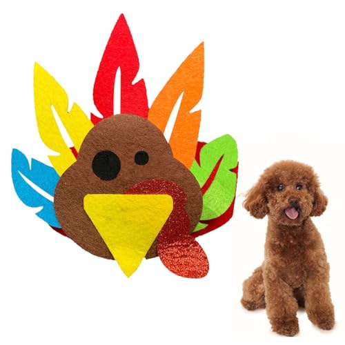 Niedliches Türkei-Stirnband für Haustiere – lustiges und festliches Hundekostüm-Zubehör für Thanksgiving von yeeplant