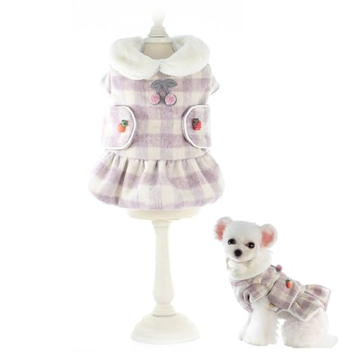 Party-Outfit, Kleidung, Kleid für den Winter, Welpen, Thermo, weich, dekorativ, Kirschkaro, dekoratives Hundekleid Party-Outfit, Kleidung, Kleid für den Winter, Welpen, Thermo, weich, dekorativ, Kirschkaro, dekoratives Hundekleid von yeeplant