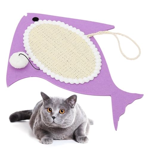 Pet Exercising Toy with Sisal Scratching Pad, Playful Hanging Fish Design and Interactive Ball for Kitten von yeeplant