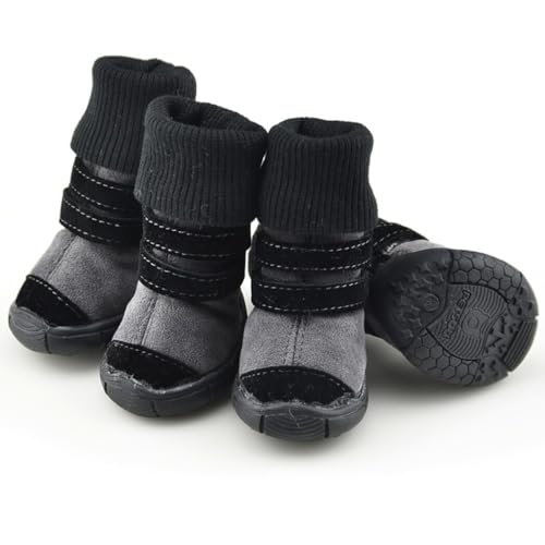 Pfotenschutz für Welpen, robuste Sohle, wasserdicht, rutschfest, 4 Stück, leichte Baumwolle, verstellbare Riemen, Hundestiefel Pfotenschutz für Welpen, robuste Sohle, wasserdicht, rutschfest, 4 Stück, leichte Baumwolle, verstellbare Riemen, Hundestiefel von yeeplant