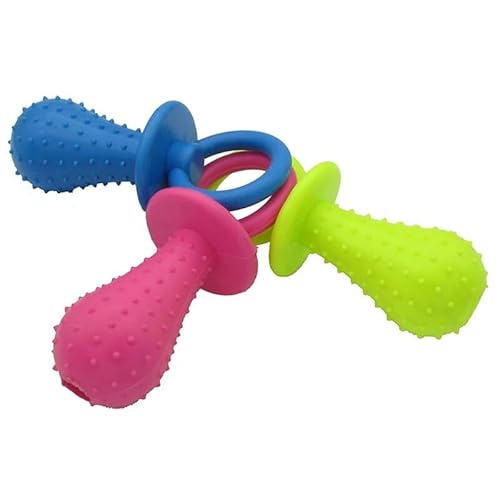 Quietschendes Kauspielzeug für Hunde, Nippelform, interaktives Zahnspielzeug aus Gummi mit Glocke für Hunde, 3 Stück von yeeplant