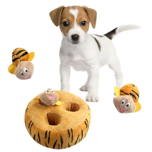 Quietschspielzeug für Hamster und Hunde, zum Graben und Zahnen, buntes Haustierspielzeug mit Versteck-Design von yeeplant